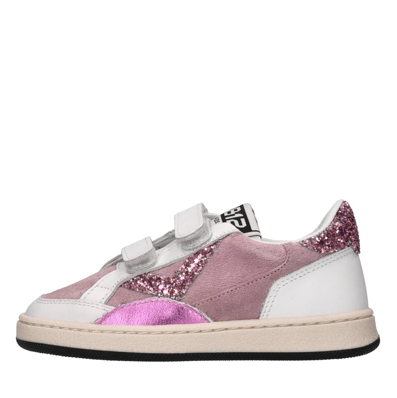 Sneakers in pelle,camoscio e glitter 