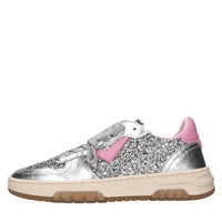 Sneakers in pelle e glitter 