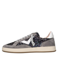 Sneakers in camoscio e glitter 