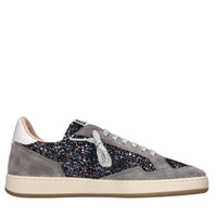 Sneakers in camoscio e glitter 