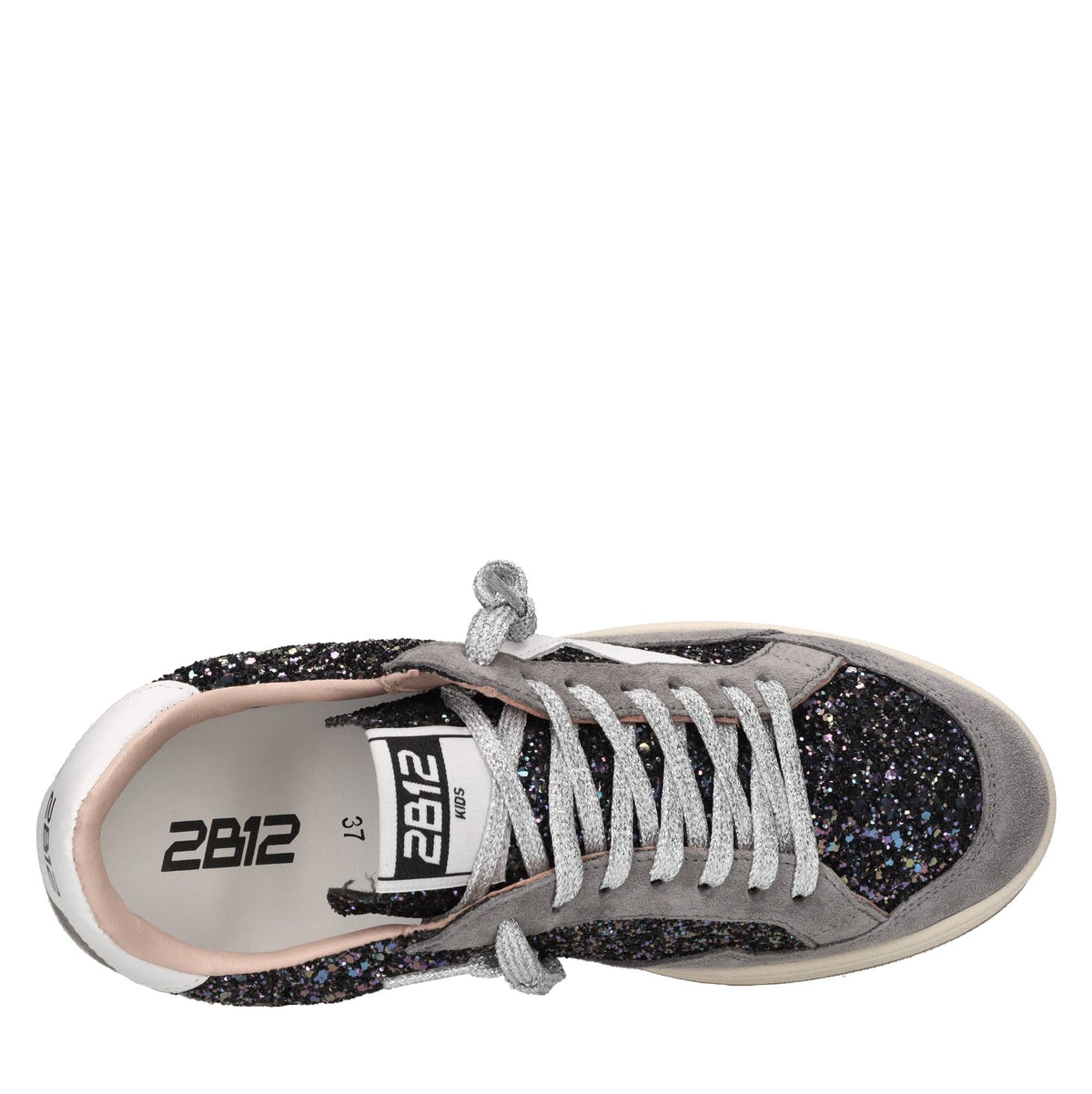 Sneakers in camoscio e glitter 