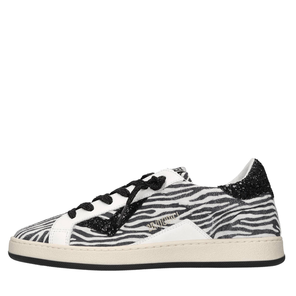 Sneakers in pelle,camoscio e glitter 