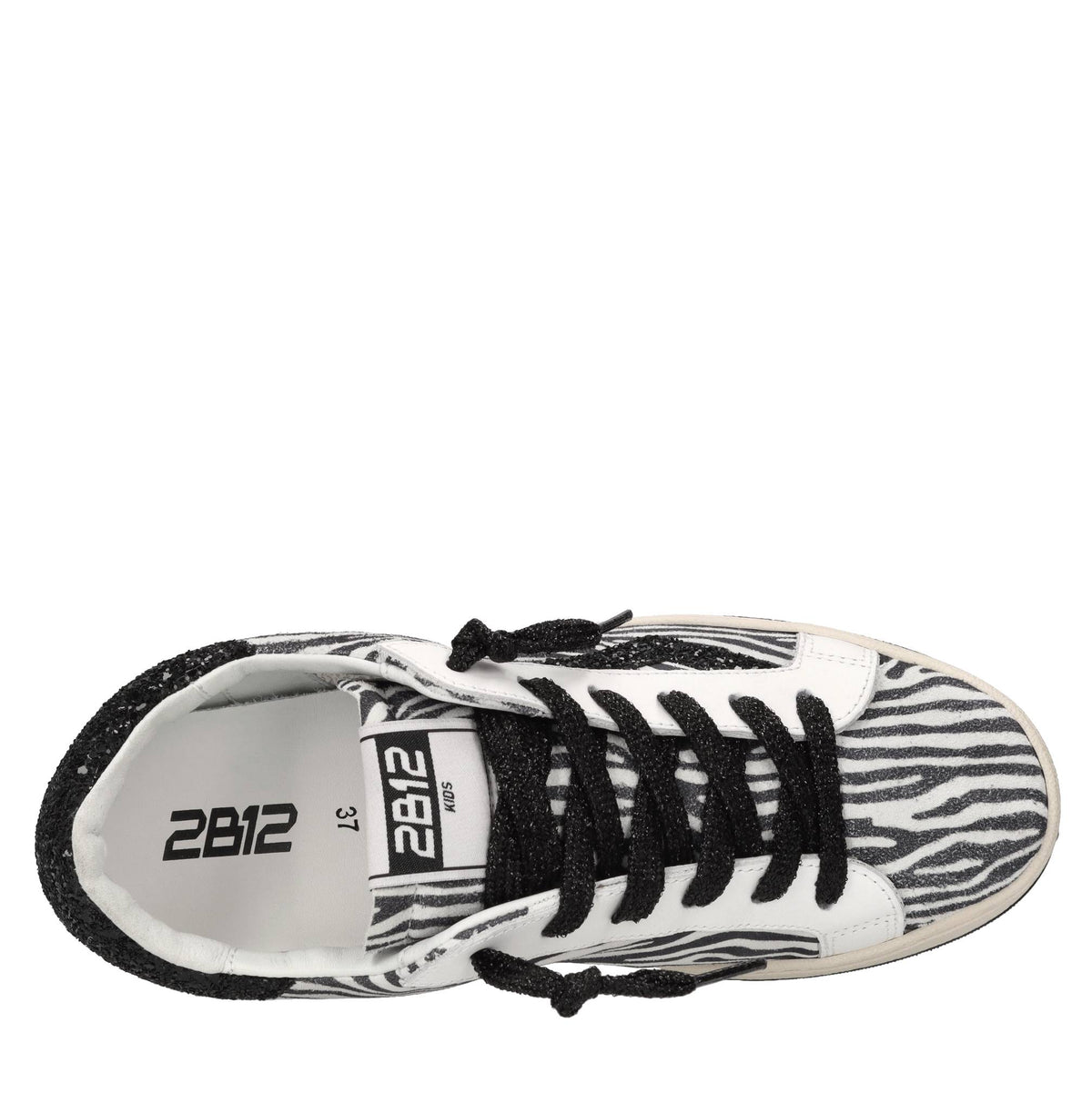 Sneakers in pelle,camoscio e glitter 