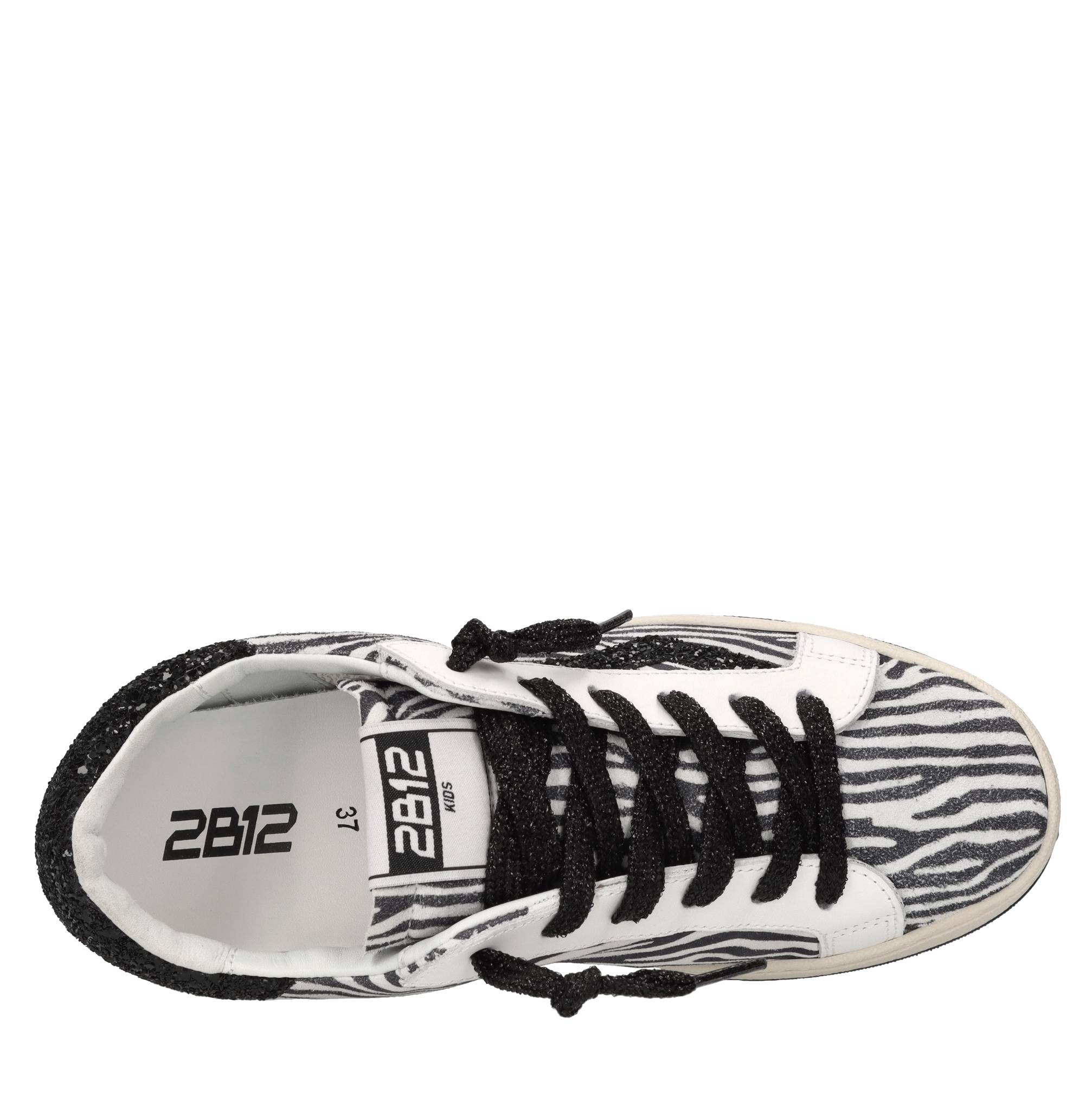 Sneakers in pelle,camoscio e glitter 