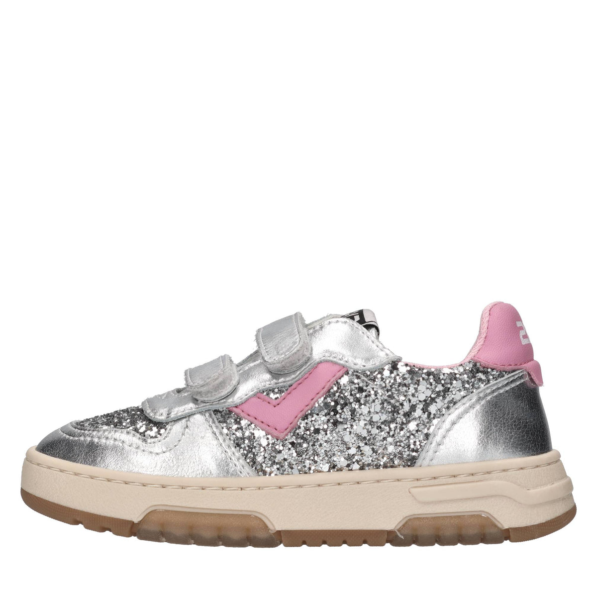 Sneakers in pelle e glitter 