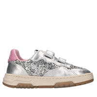 Sneakers in pelle e glitter 