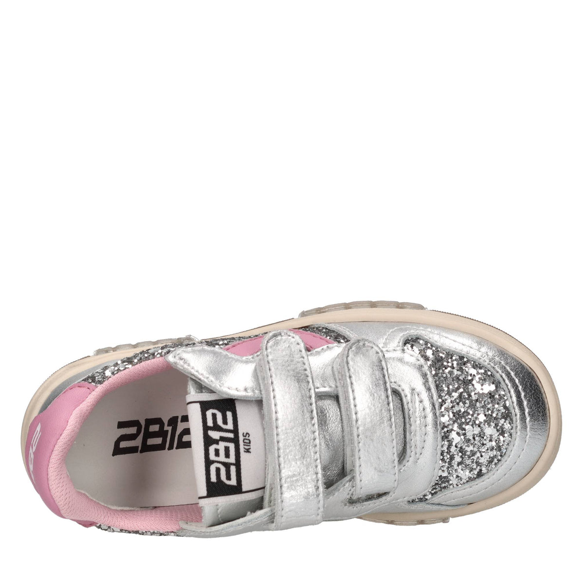 Sneakers in pelle e glitter 