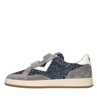 Sneakers in camoscio e glitter 