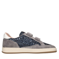 Sneakers in camoscio e glitter 