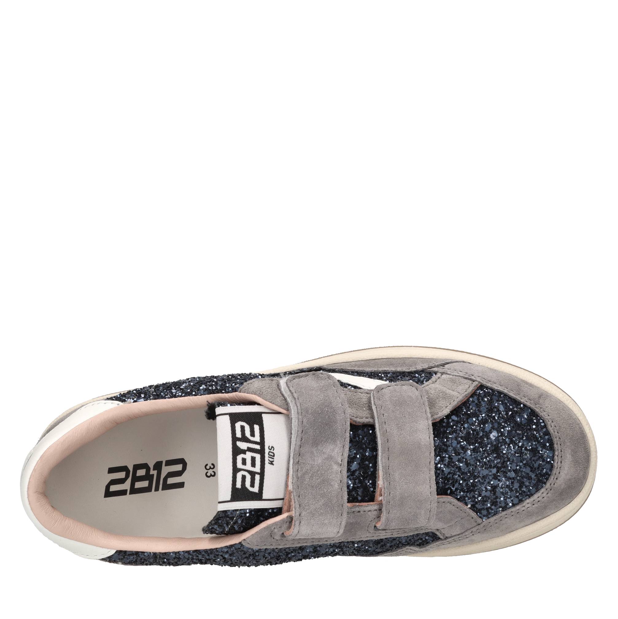 Sneakers in camoscio e glitter 