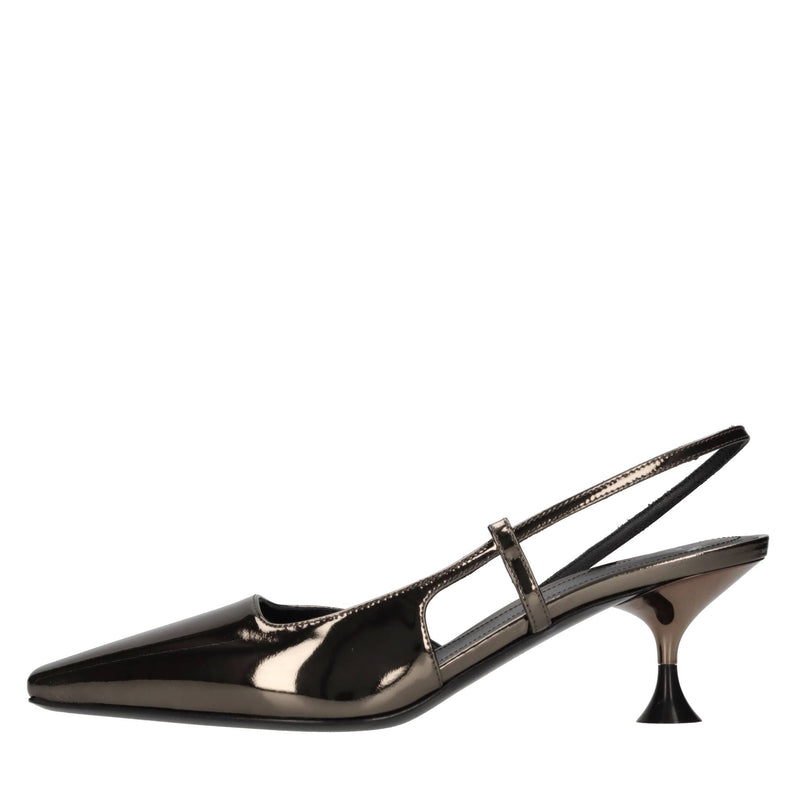 Décolleté slingback in pelle 