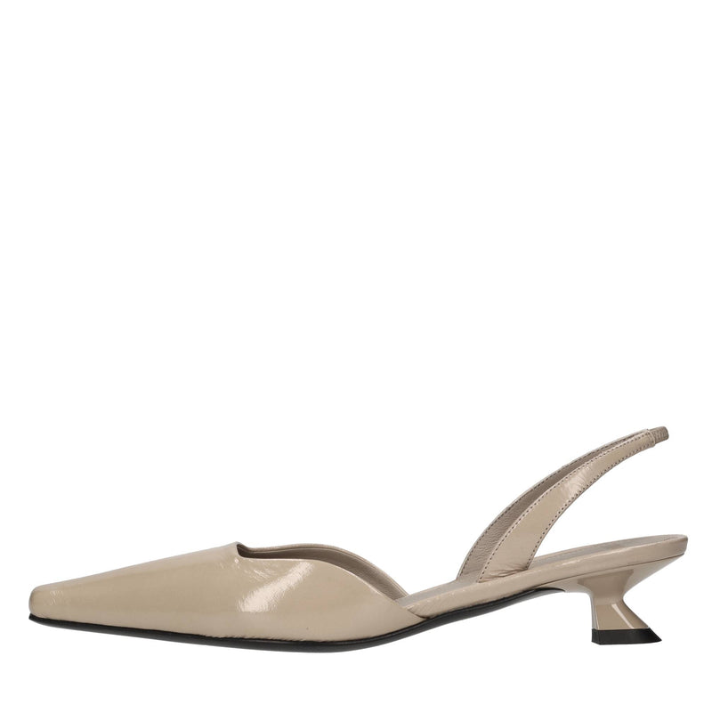 Décolleté slingback in pelle 