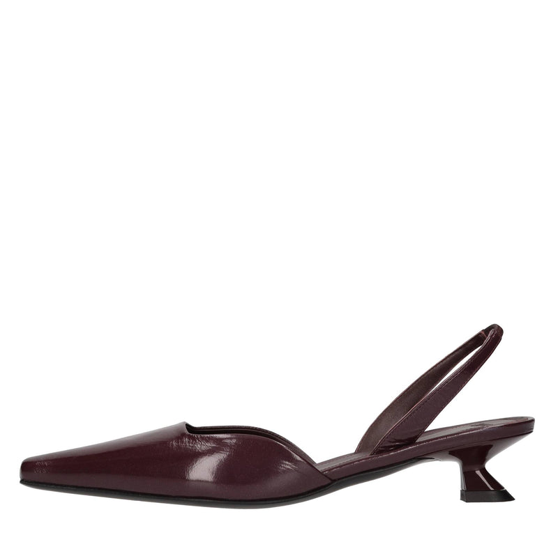 Décolleté slingback in pelle 