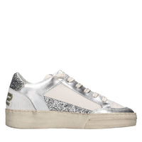 Sneakers in pelle e glitter 