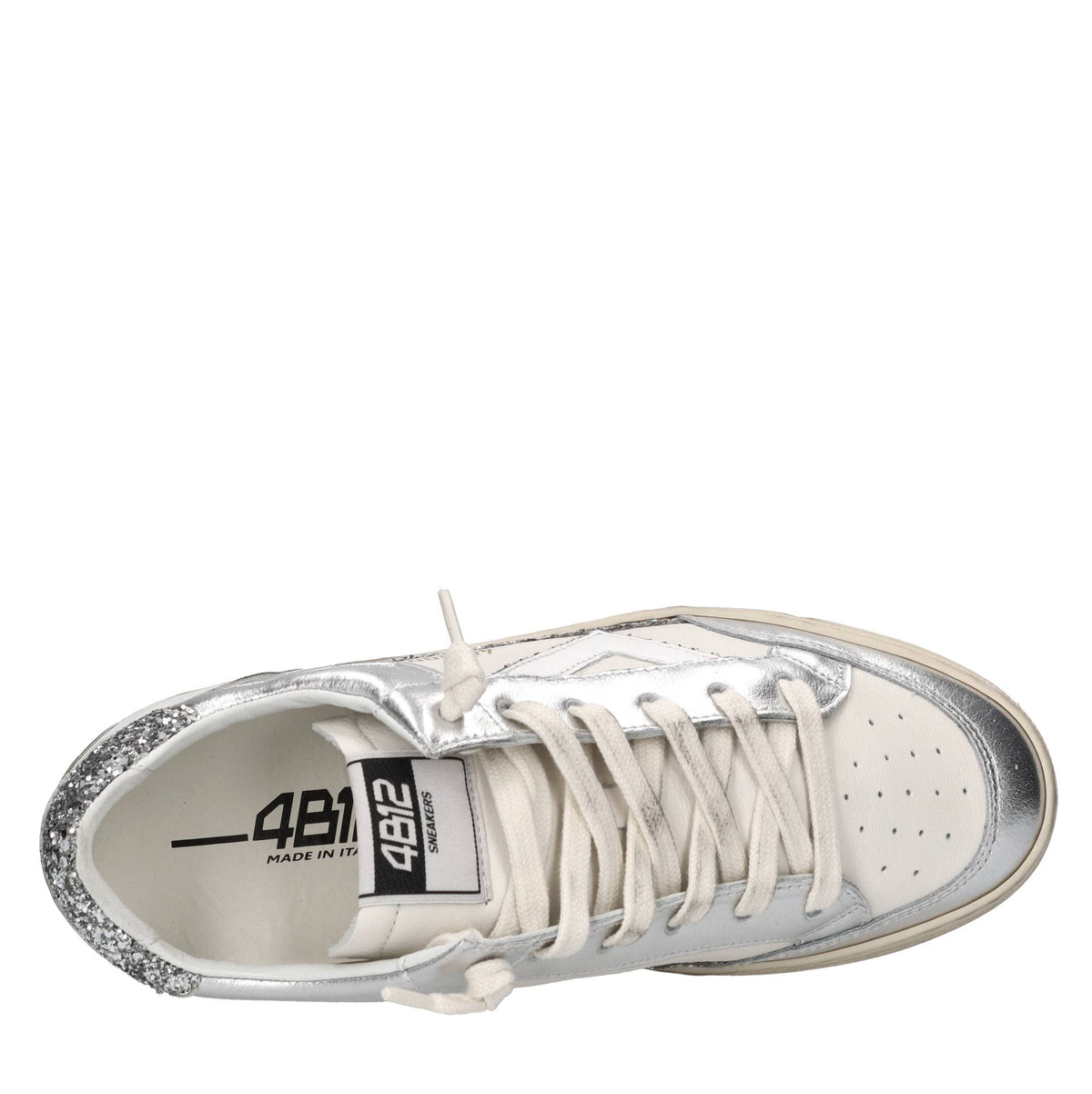 Sneakers in pelle e glitter 