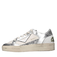 Sneakers in pelle e glitter 