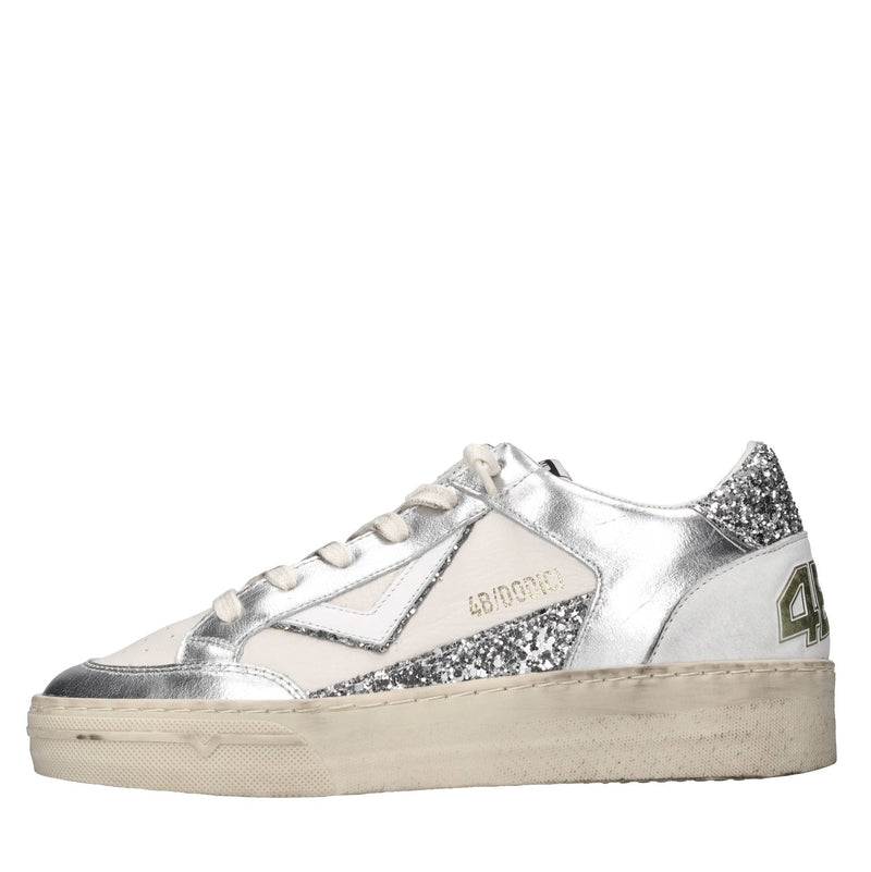 Sneakers in pelle e glitter 