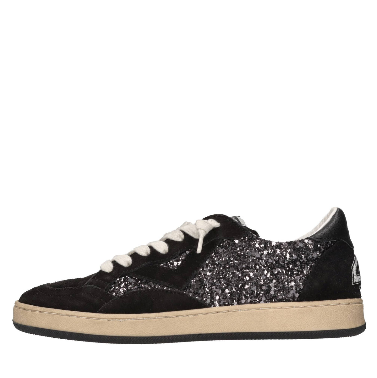 Sneakers in camoscio e glitter 
