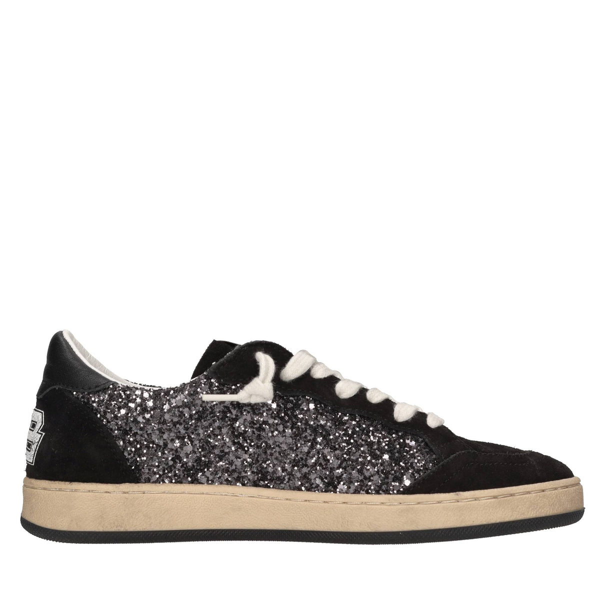 Sneakers in camoscio e glitter 