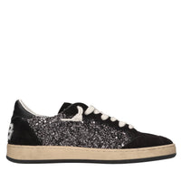 Sneakers in camoscio e glitter 