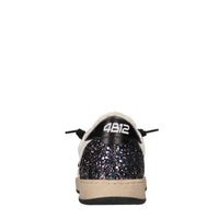 Sneakers in pelle, camoscio e glitter 