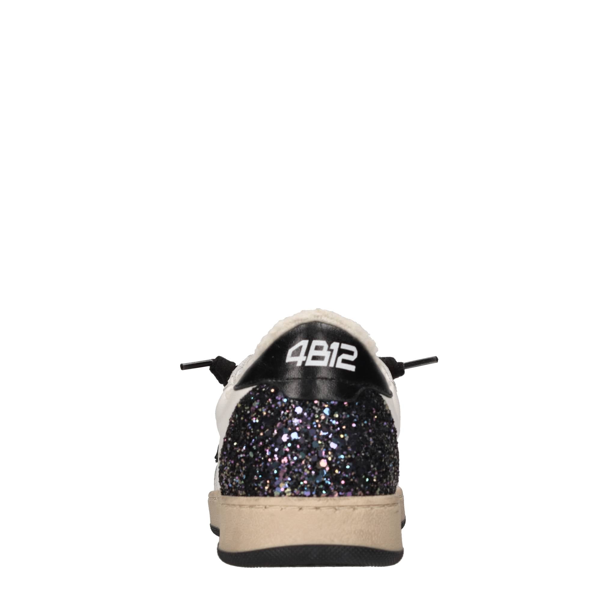 Sneakers in pelle, camoscio e glitter 