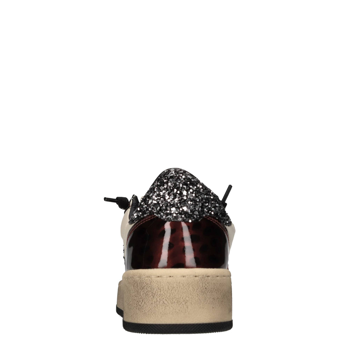 Sneakers in pelle, camoscio e glitter 