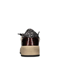 Sneakers in pelle, camoscio e glitter 