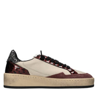 Sneakers in pelle, camoscio e glitter 