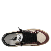 Sneakers in pelle, camoscio e glitter 