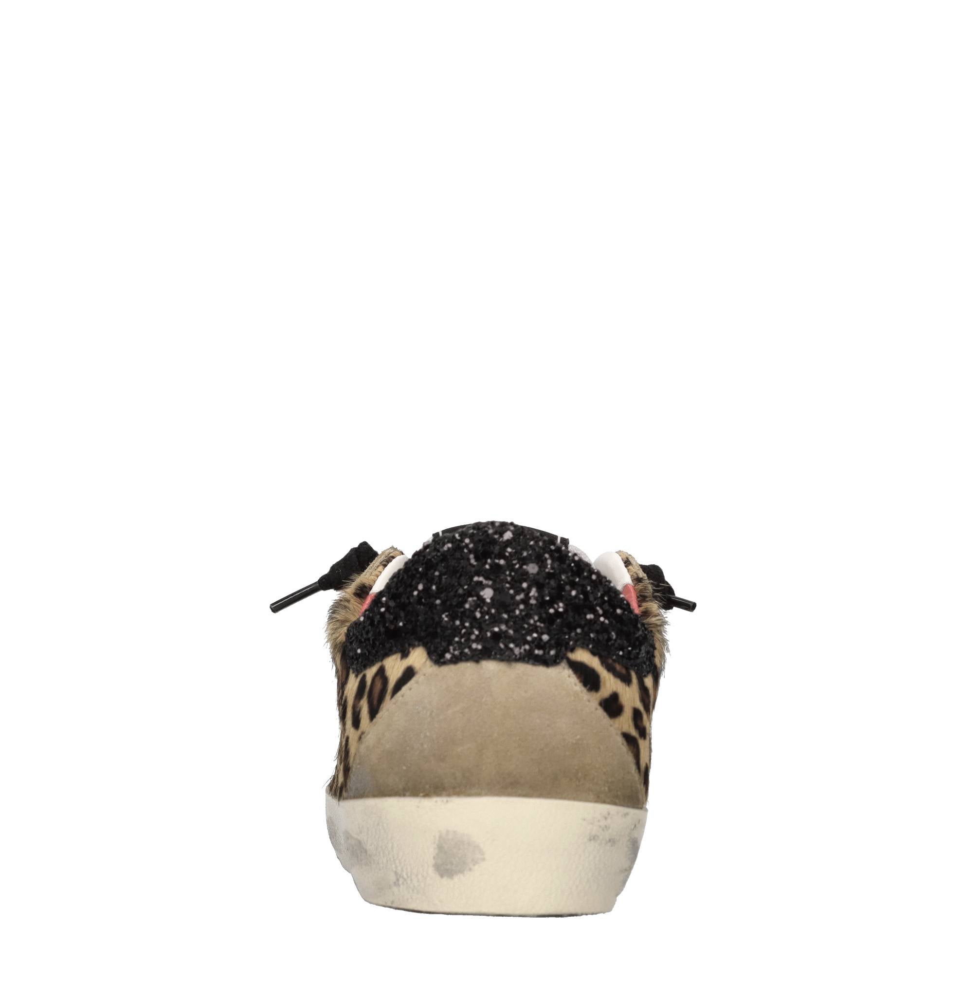 Sneakers in cavallino, camoscio e glitter 