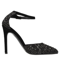 Décolleté  in camoscio e strass 