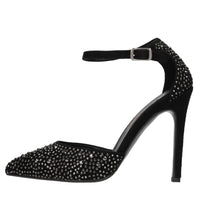Décolleté  in camoscio e strass 