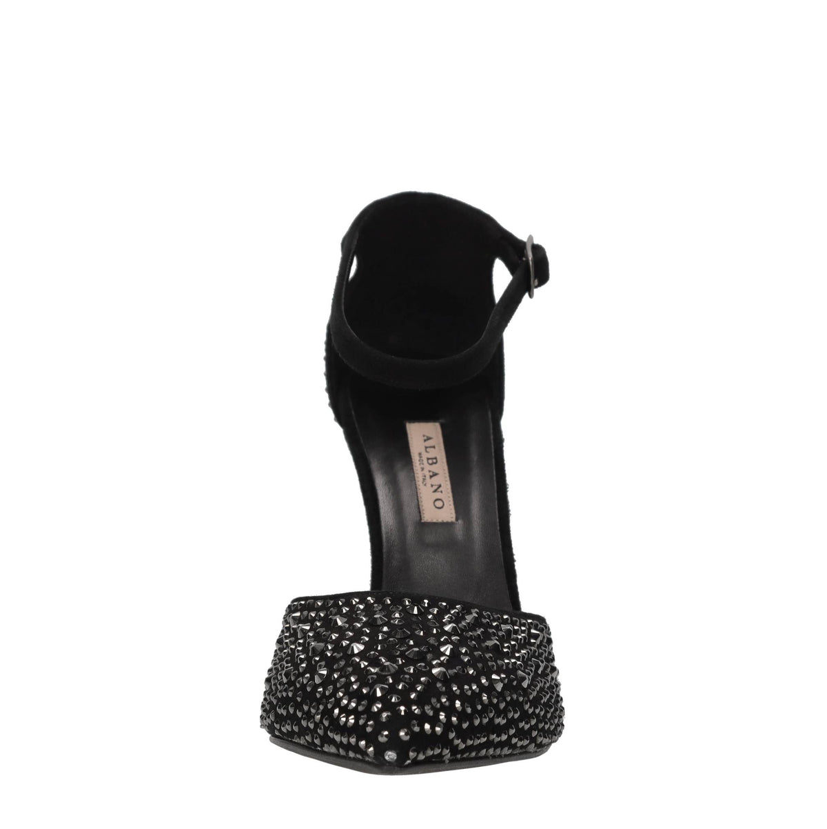 Décolleté  in camoscio e strass 
