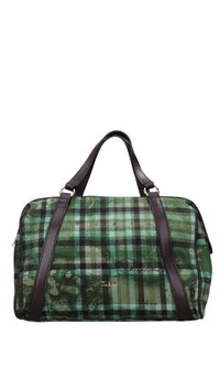 Borsa in pelle e cotone 