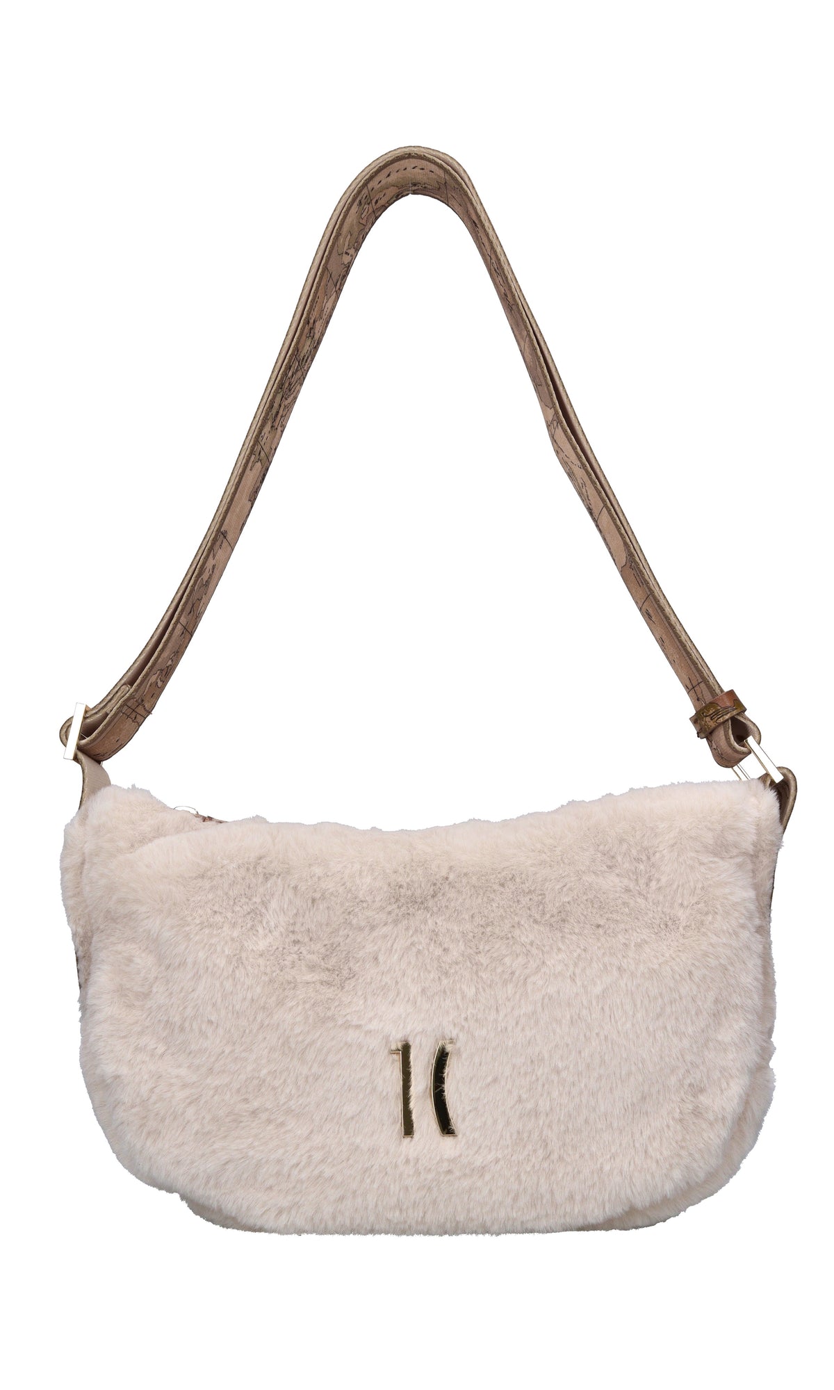 Borsa in ecopelliccia e tessuto 