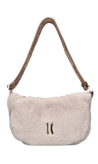 Borsa in ecopelliccia e tessuto 
