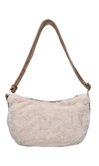Borsa in ecopelliccia e tessuto 
