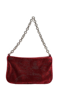 Borsa in pelle e tessuto 