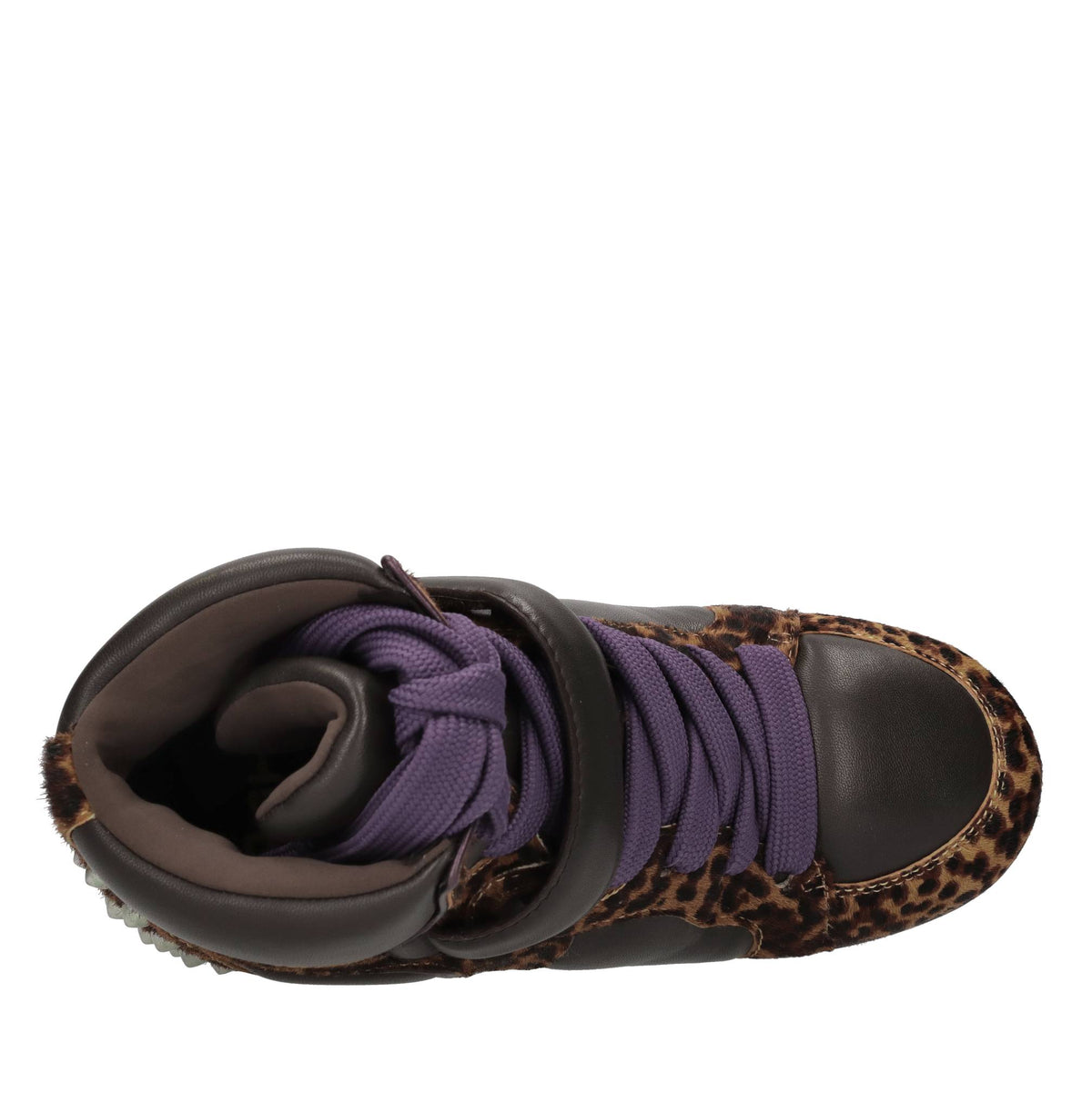 Sneakers in pelle e cavallino con borchie 