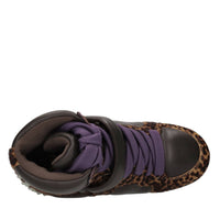 Sneakers in pelle e cavallino con borchie 