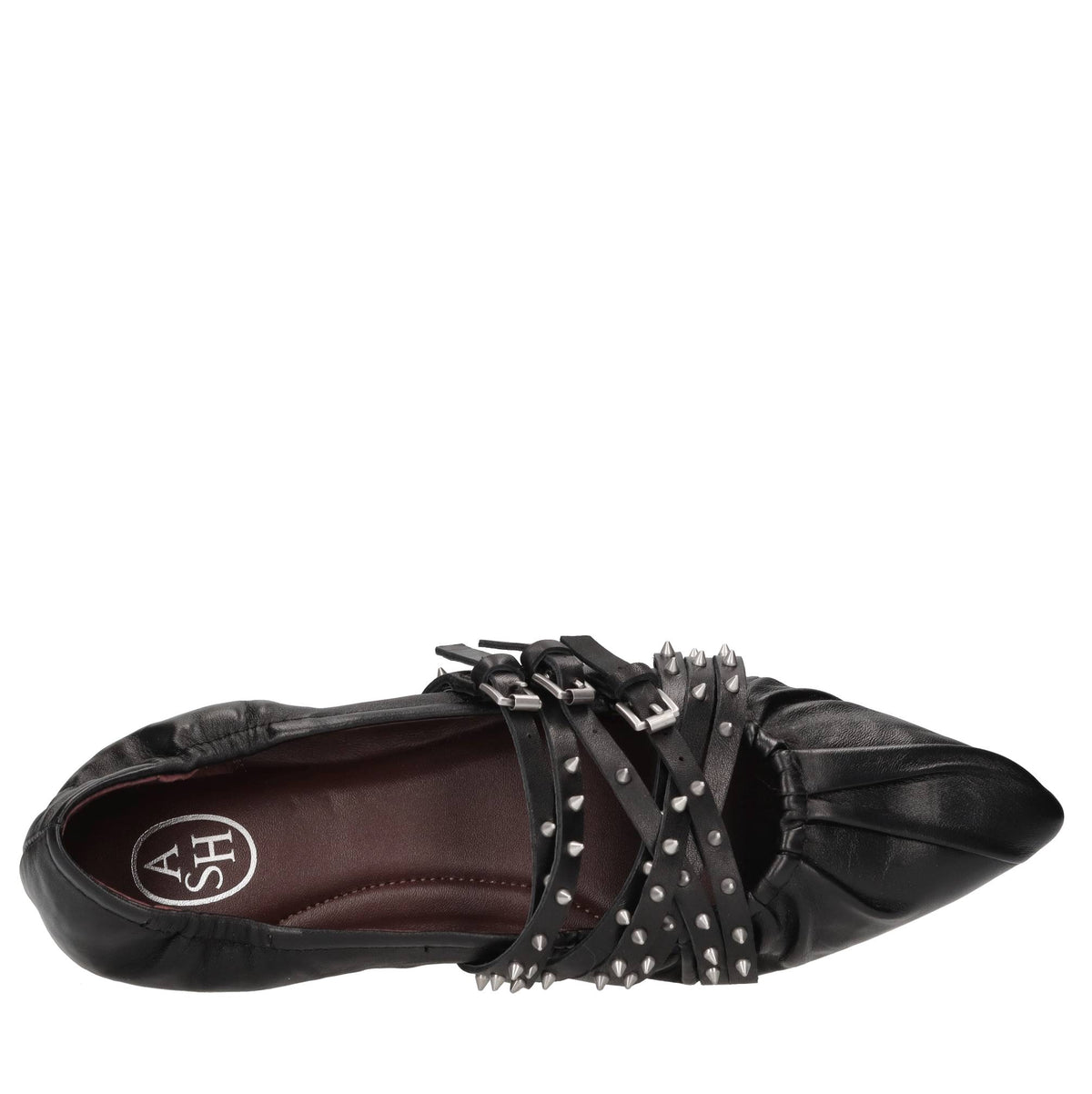 Ballerine in pelle con borchie 