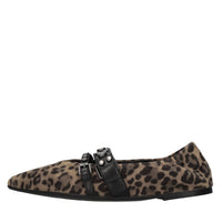 Ballerine in camoscio e pelle con borchie 