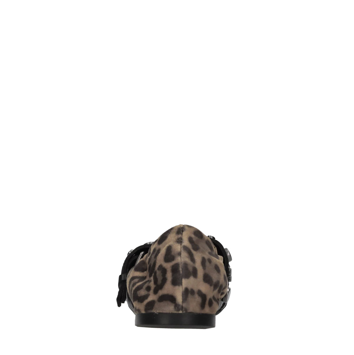 Ballerine in camoscio e pelle con borchie 