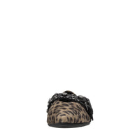 Ballerine in camoscio e pelle con borchie 