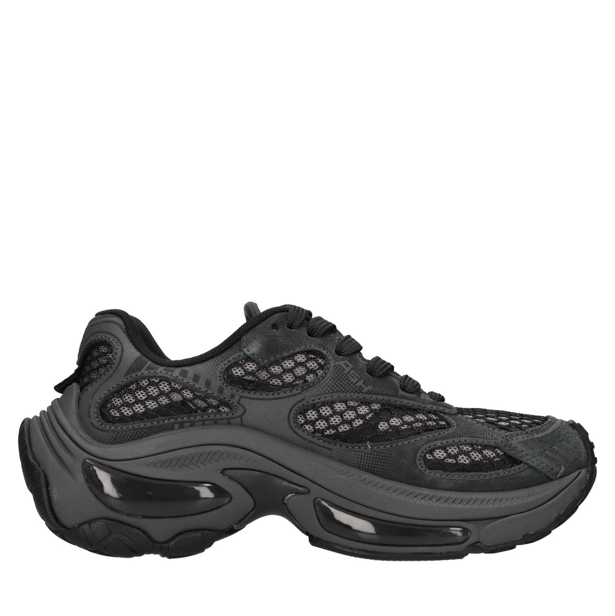 Sneakers in camoscio e tessuto 