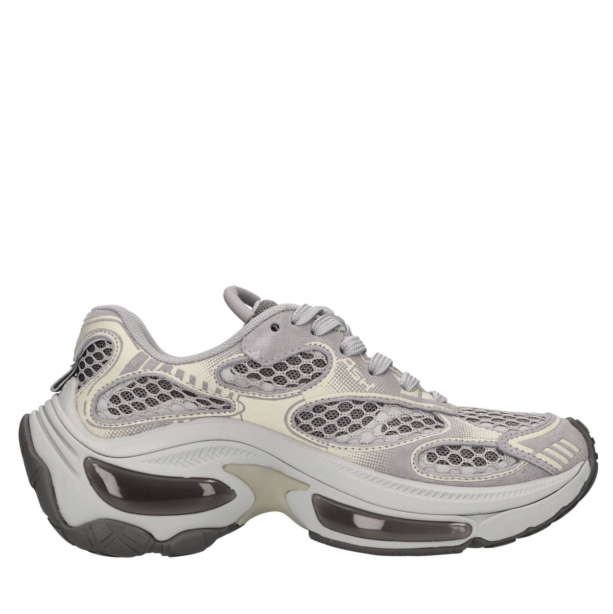 Sneakers in camoscio e tessuto 