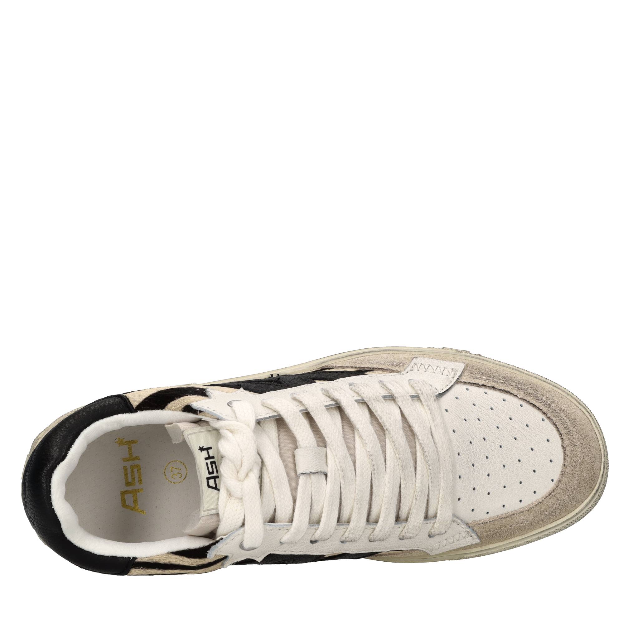Sneakers in pelle, camoscio e cavallino 