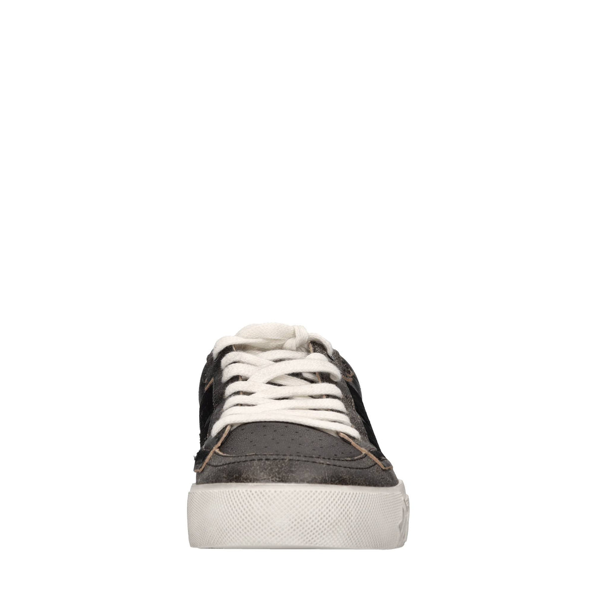 Sneakers in pelle e camoscio con strass 