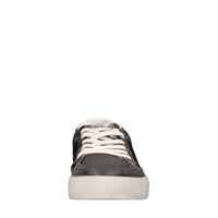 Sneakers in pelle e camoscio con strass 